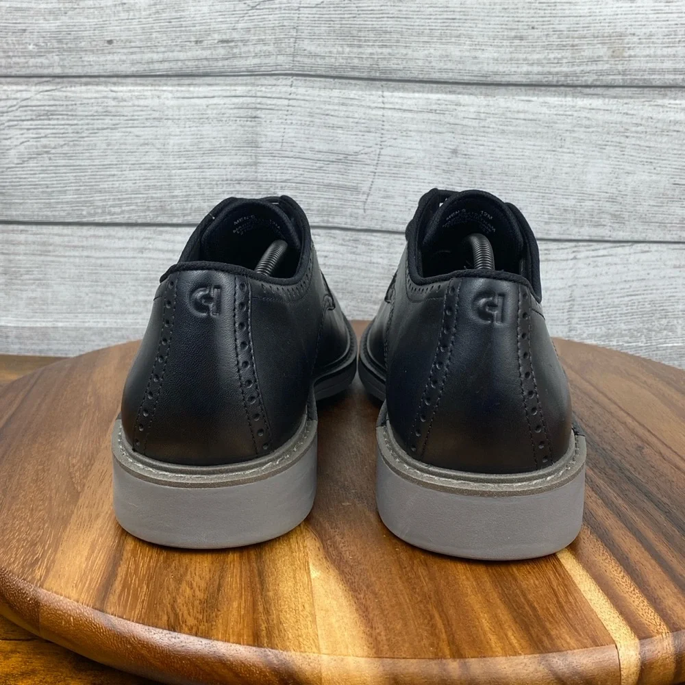 Cole Haan Go To Plain Toe Oxford Black Leather Gray Midsole Shoe C34123 Men’s 12